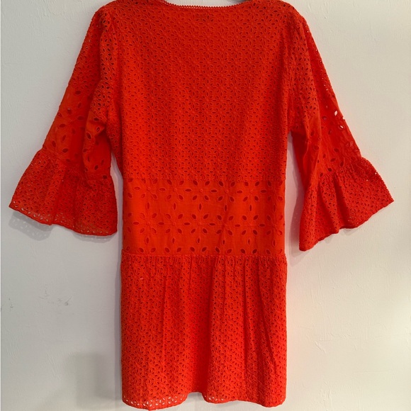 Tyler Boe Ingrid Eyelet Skimmer Dress in Calypso- Large - Picture 3 of 4